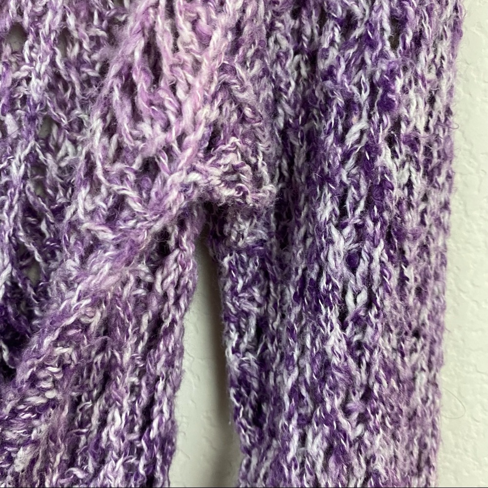 NEW YORK COMPANY NYC Purple Ombre Sweater XL Open Knit Eyelet Lightweight F83 - Picture 4 of 9